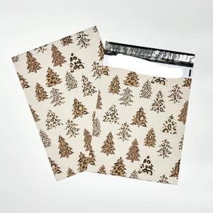 50 10x13 Leopard Christmas Trees Premium Poly Mailer